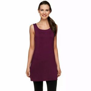 LOGO Layers By Lori Goldstein Maroon Sleeveless tunic Tank